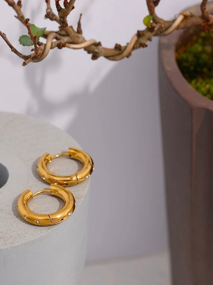 Diamanté Star Hoops