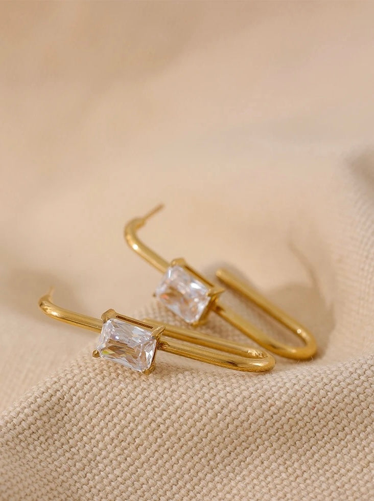 Irregular Diamanté Earring