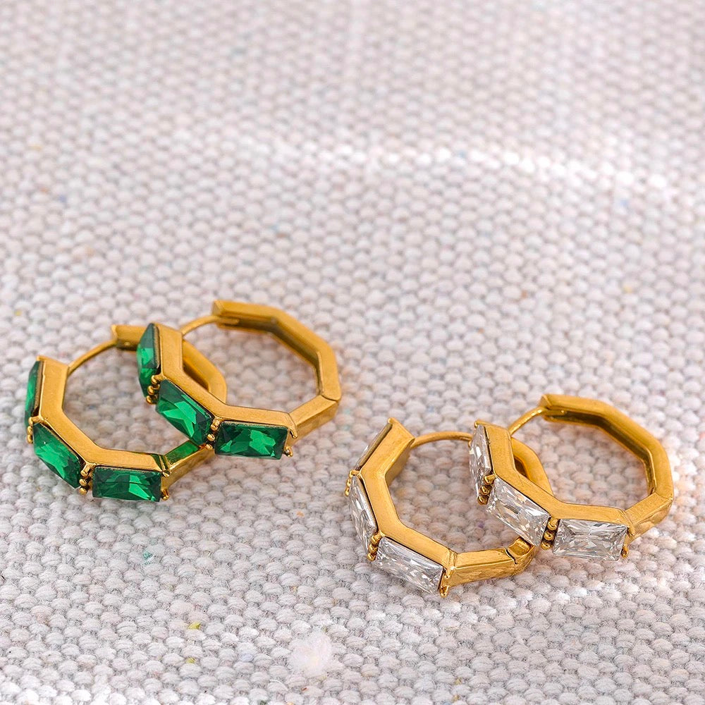 Green Hexagon Hoop