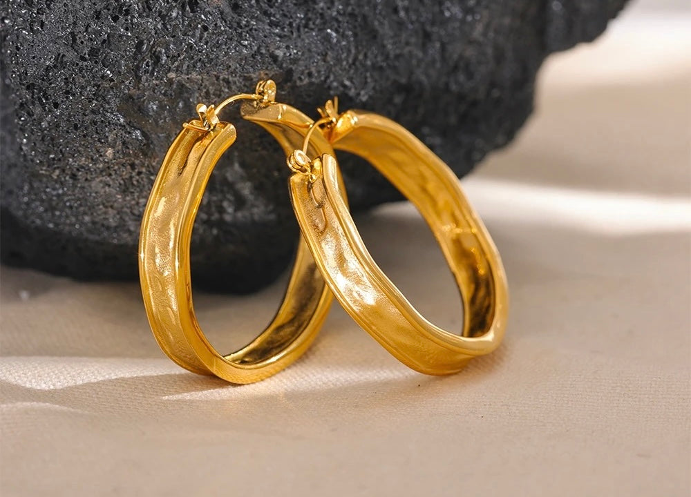 Hammered Hoop Earrings