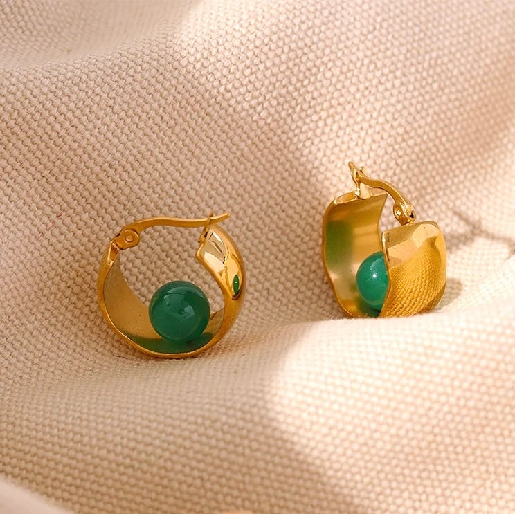 Hoop and Bead Earring