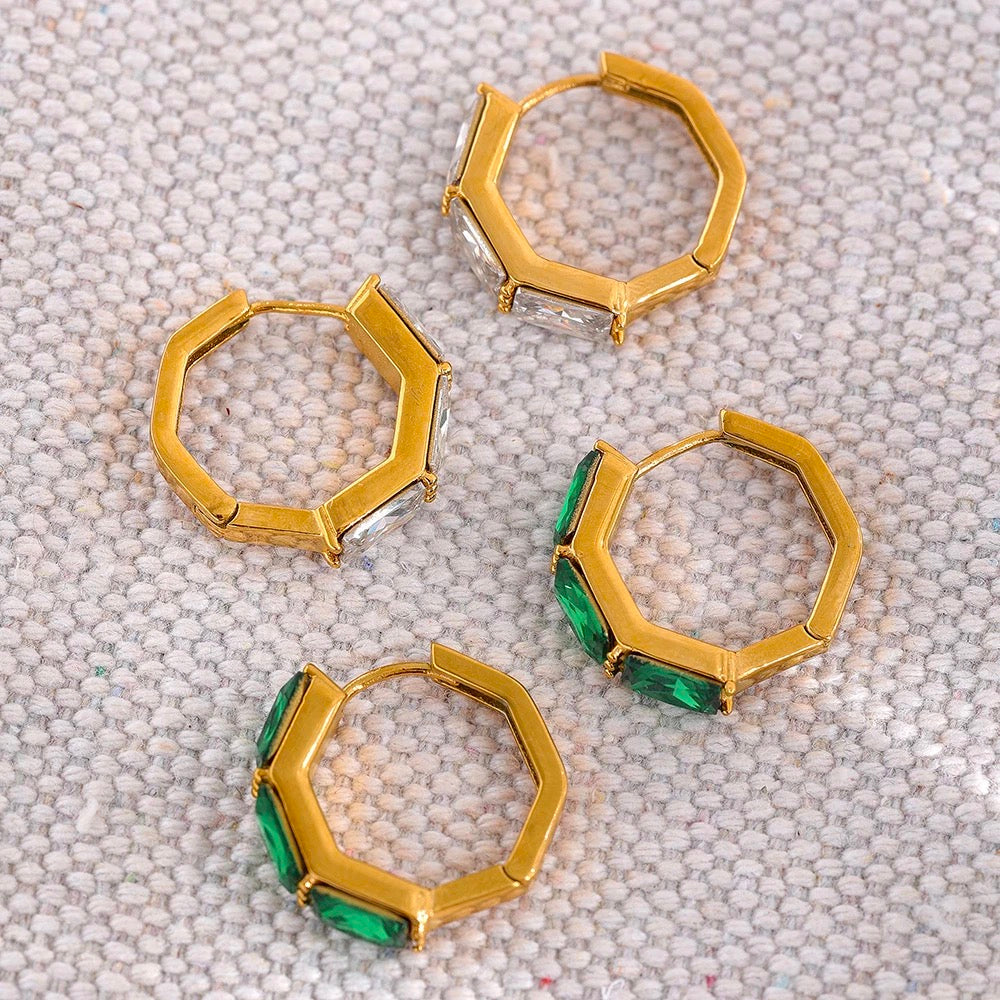 Green Hexagon Hoop