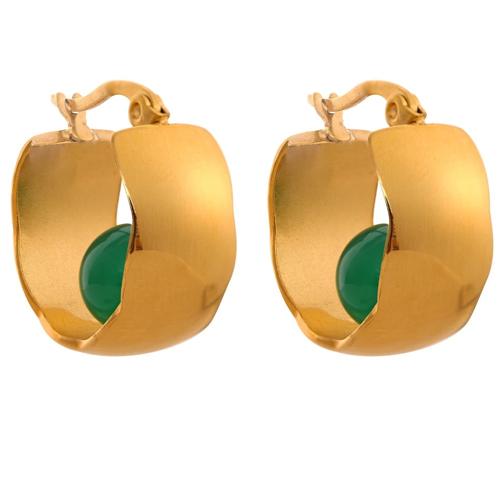 Hoop and Bead Earring