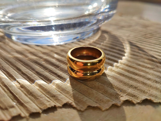 Double Stacked Gold Plated Ring